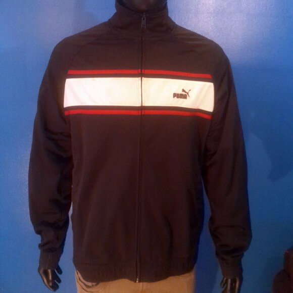 Men's Puma Jacket, Size XL, Black, White and Red - Picture 2 of 14
